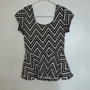 Black and white sparking blouse
